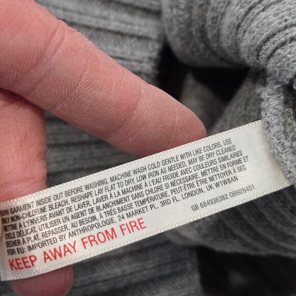 Anthropologie Saturday Sunday Gray Full Zip Bomber Sweater Ribbed Knit Jacket XS - Picture 5 of 8